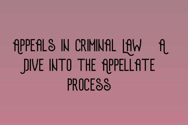 Featured image for Appeals in Criminal Law: A Dive into the Appellate Process