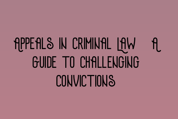 Featured image for Appeals in Criminal Law: A Guide to Challenging Convictions