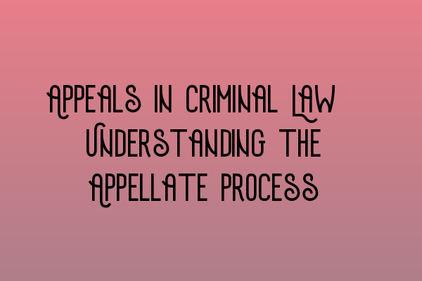 Featured image for Appeals in Criminal Law: Understanding the Appellate Process
