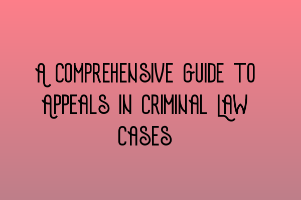 Featured image for A Comprehensive Guide to Appeals in Criminal Law Cases