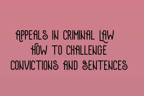 Featured image for Appeals in Criminal Law: How to Challenge Convictions and Sentences