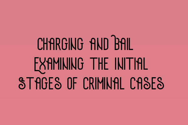 Featured image for Charging and Bail: Examining the Initial Stages of Criminal Cases