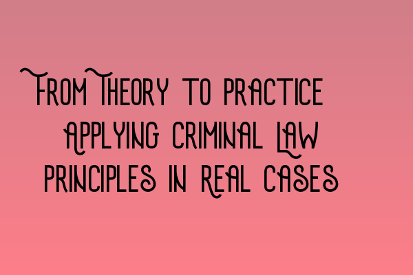 From Theory to Practice: Applying Criminal Law Principles in Real Cases