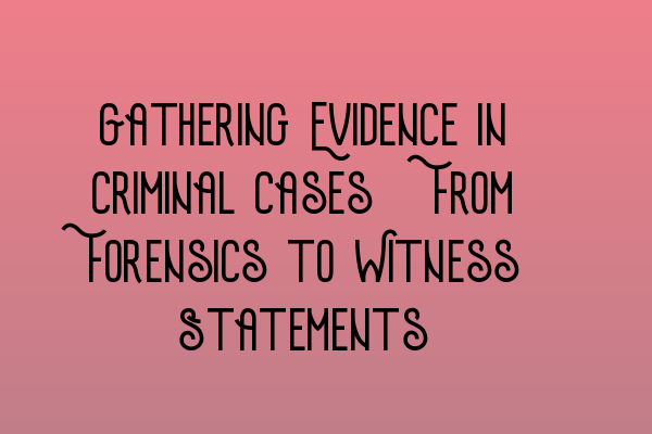 Featured image for Gathering Evidence in Criminal Cases: From Forensics to Witness Statements