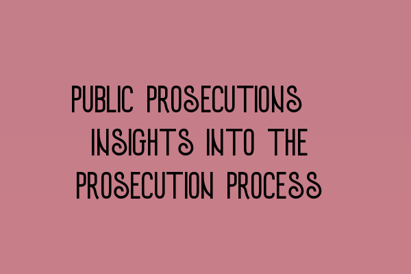 Public Prosecutions: Insights into the Prosecution Process