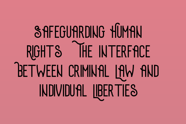 Featured image for Safeguarding Human Rights: The Interface Between Criminal Law and Individual Liberties